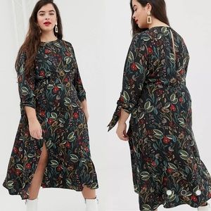 ASOS winter floral midi dress